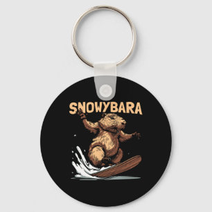 Capybara Snowboard - Snowboarder Sneeuw Sleutelhanger