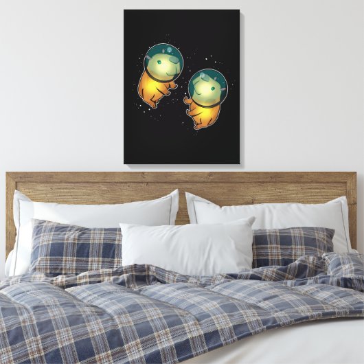 Capybara Space Astronaut Gifts Kinder Capybara Canvas Afdruk (Insitu (Slaapkamer))