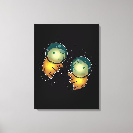 Capybara Space Astronaut Gifts Kinder Capybara Canvas Afdruk (Voorkant)