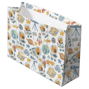 Capybara Space Motif Grand sac cadeau