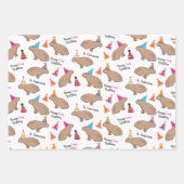Capybara Specialized Hand-Illustrated Birthday Inpakpapier Vel (Voorkant)