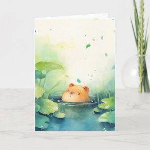 Capybara Speelse Blik vanuit het Water Kaart