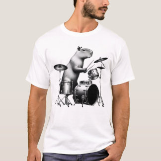Capybara speelt drumstel en drumstel t-shirt
