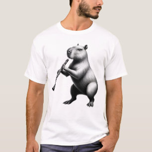 Capybara speelt hoboïst hobospeler t-shirt