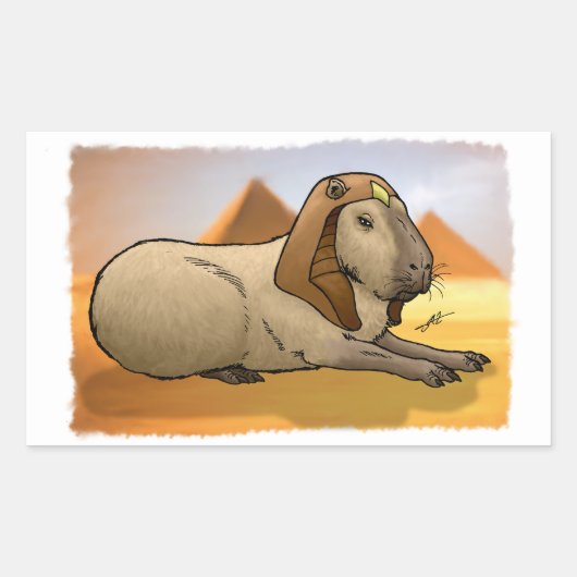 Capybara Sphinx Rechthoekige Sticker (Voorkant)