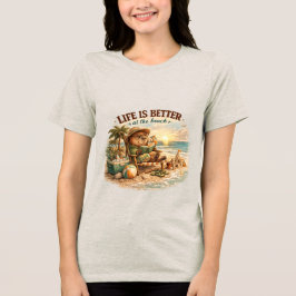 Capybara Strand Leven Is Beter Op Het Strand Schat Tri-Blend Shirt