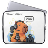 Capybara Streamer Laptop Sleeve – Custom Name or C (Voorkant)