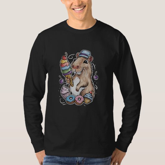 Capybara Sweets Donuts Cupcakes snoepjes T-shirt (Voorkant)