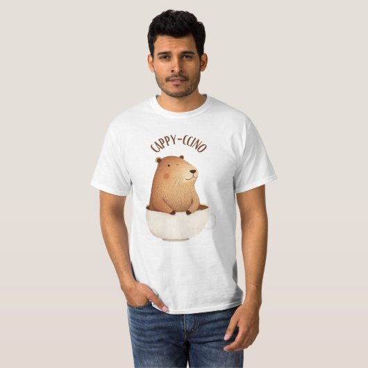Capybara T-shirt Cappycino Fun (Voorkant volledig)