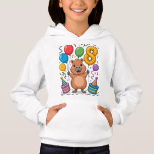 Capybara T-shirt voor Meisjes 8 Verjaardagsfeest