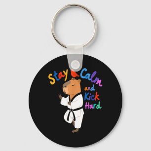 Capybara Taekwondo Blijf Kalmpjes Grappig Sleutelhanger