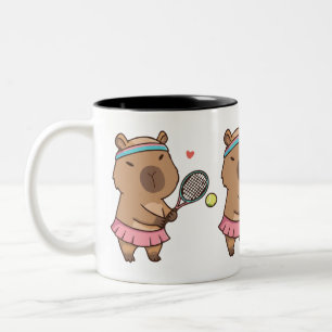 Capybara Tennis Mok Grappige sportliefhebber kof