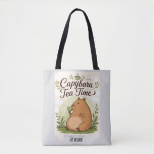 Capybara Theetijd Schattige Capybara die Thee Dr Draagtas