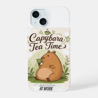 Capybara Theetijd | Schattige Capybara die Thee Dr iPhone 15 Hoesje