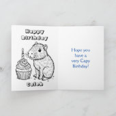 Capybara Themed Boy's Birthday Party Personalized Kaart (Binnen)