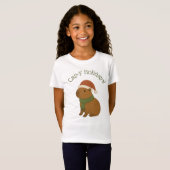 Capybara tijdens de kerst t-shirt (Voorkant volledig)