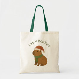 Capybara tijdens de kerst tote bag