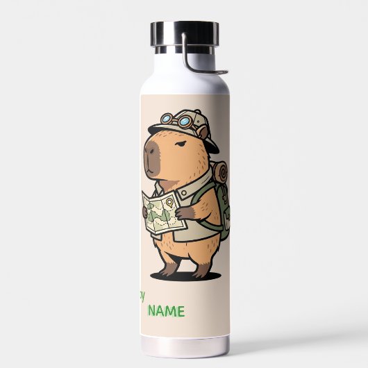 Capybara Travel Bottle – Customizable Phrase Waterfles (Links)