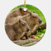 Capybara Trio Keramisch Ornament (Achterkant)