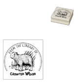 Capybara uit de bibliotheek van het boek, boek rubberstempel (Gestempeld)