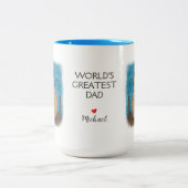 Capybara vader en zoon gepersonaliseerd tweekleurige koffiemok (Center)