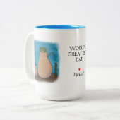 Capybara vader en zoon gepersonaliseerd tweekleurige koffiemok (Voorkant links)