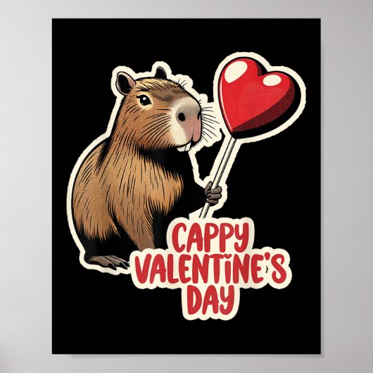 Capybara Valentijn, Cappy Valentijnsdag, Capybara Poster (Voorkant)
