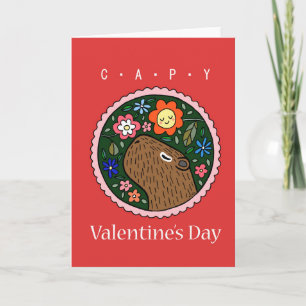 Capybara Valentijnsdag Capybara lover Ik hou van j Kaart