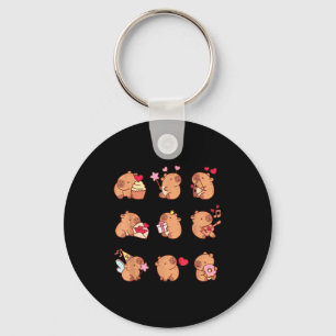Capybara Valentijnsdag Grappige Capy Dierenliefheb Sleutelhanger