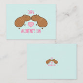 Capybara Valentijnsdag Notitiekaartje (Voorkant / Achterkant)