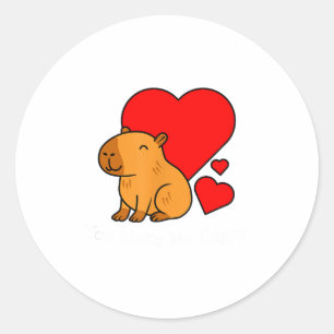 Capybara Valentijnsdag Pun Maak Me Cappy Ronde Sticker