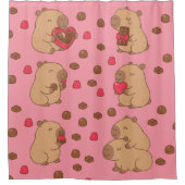 Capybara Valentine rideau | Cute animal romantique (Devant)