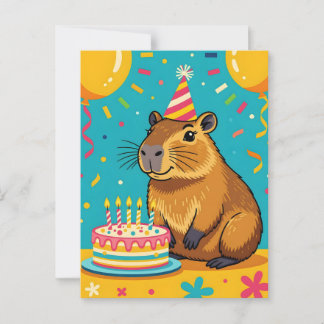 Capybara-verjaardag Briefkaart