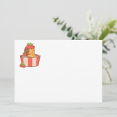 Capybara verjaardagsfeestje uitnodiging | schattig (Staand voorkant)