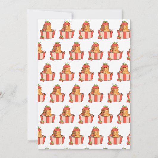 Capybara verjaardagsfeestje uitnodiging | schattig (Achterkant)