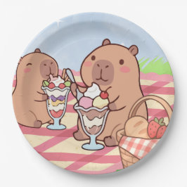 Capybara verjaardagspicknick papieren bordje
