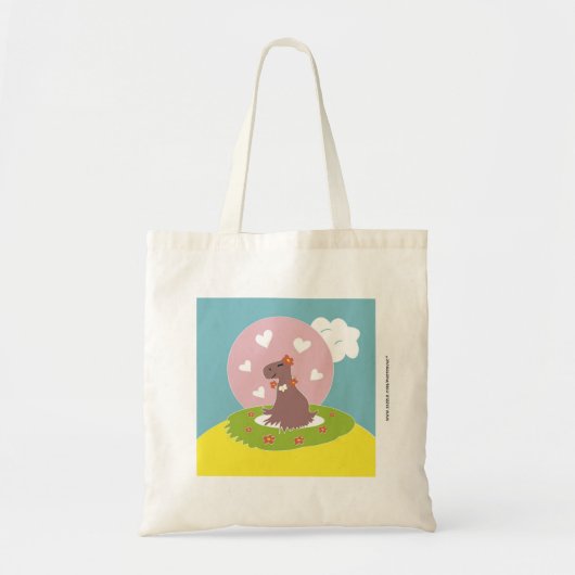 Capybara verliefd tote bag (Voorkant)