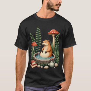 Capybara Warmwaterbron Slow Life Cottagecore T-shirt