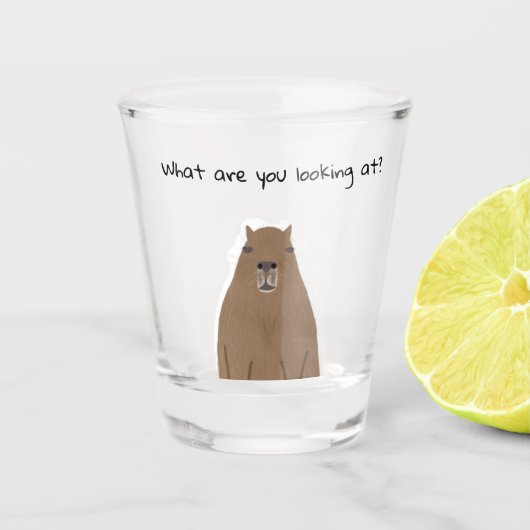 Capybara wat kijk je op Drinkware Set Shot Glas (Voorkant)