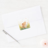 Capybara Water Garden Vierkante Sticker (Envelop)