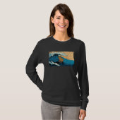 Capybara Wave Surfing Surfer Capibara Graphic T-shirt (Voorkant volledig)