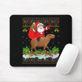 Capybara Xmas Pajamas Ugly Santa Riding Capybara C Muismat (Met muis)