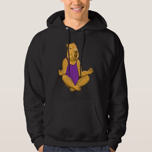 Capybara Yoga poses Meditation Workout exercises g Hoodie (Voorkant)