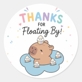 Capybara Zwembad Feest Bedankt Ronde Sticker
