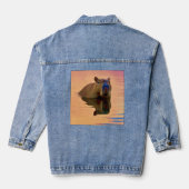 Capybara Zwemmen in het meer Denim Jacket (Achterkant)