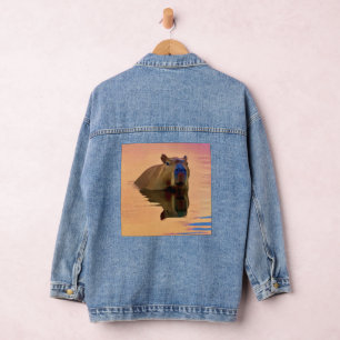 Capybara Zwemmen in het meer Denim Jacket