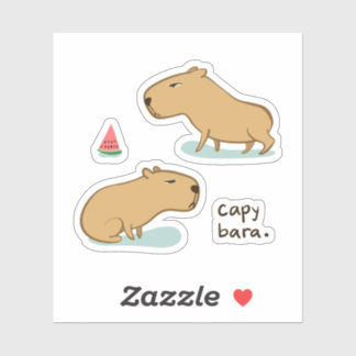 Capybaras 3"x 3"Custom-Cut Vinyl Stickers