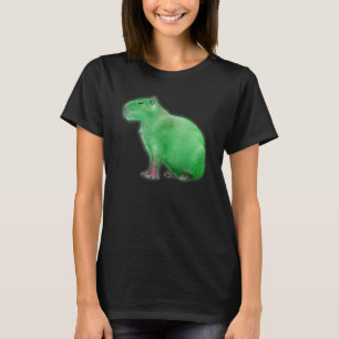 Capybaras Cute Space Capybara Martian Green T-shirt