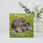 Capybaras De Mère Et De Bébé, Invitation D'Anniver (Debout devant)