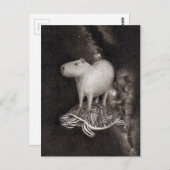 Capybara's en Terrapin die door de ruimtevaart vli Briefkaart (Voorkant / Achterkant)